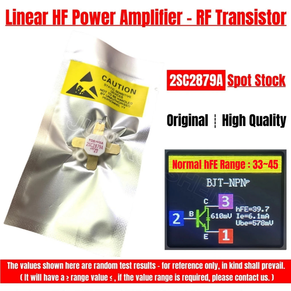 Original TOSHIBA 2SC2879 RF Transistor HF Power Amplifier Radio Kit 2SC2879A/C 250W 30mhz SSB Linear NPN MOSFET VHF Module TO-59