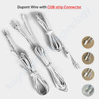 1/3/5Pcs 2m Dupont Male Wire Terminal 2Pin 5mm 8mm 10mm Crystal Buckle Connector for 12V 24V COB LED Strip Light Extension Cable