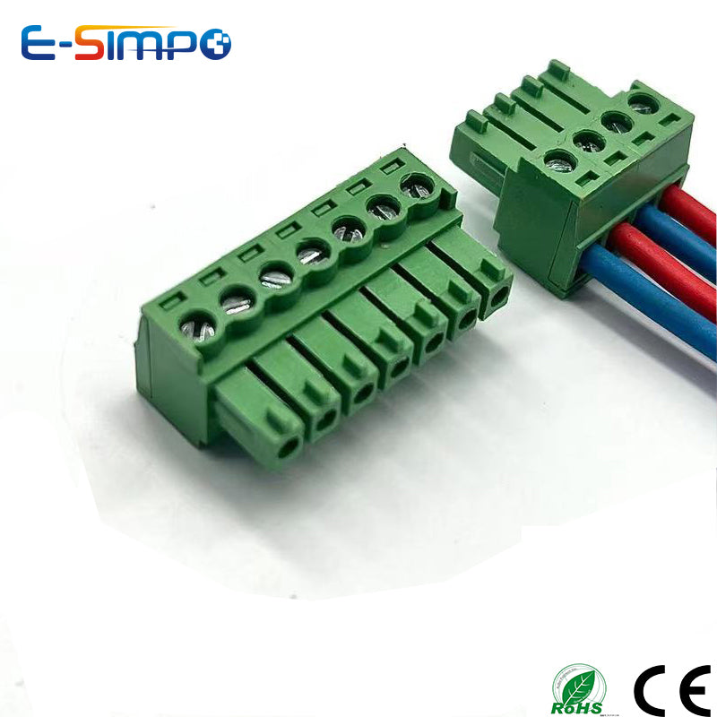 10pairs Aerial Butt Welding 2EDGRK 15EDGRK-3.81 3.5mm 2-24P Plugin Male Pin+Female Socket 28-16AWG Wire Screw Terminal Block