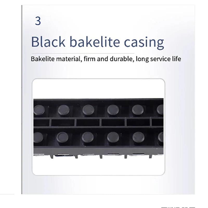 TB15A 25A 45A Copper Wiring Terminal Block 3/4/5/6/8/10/12 Position Electrical Connector Board Current Terminal Strip