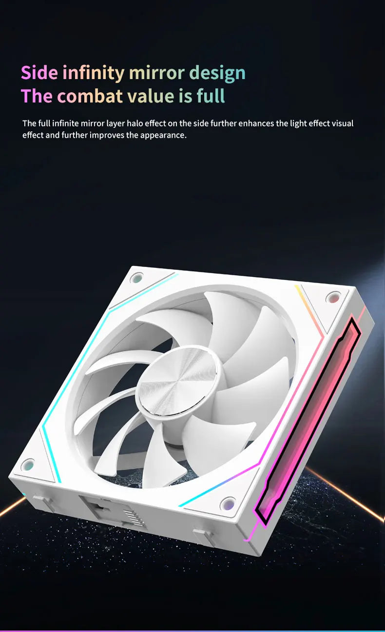 Coolcirc 120mm Modular Wireless Splicing 12CM PC Case Cooling Fan ARGB Infinite Mirror For Computer 120 240 360 Water Cooler