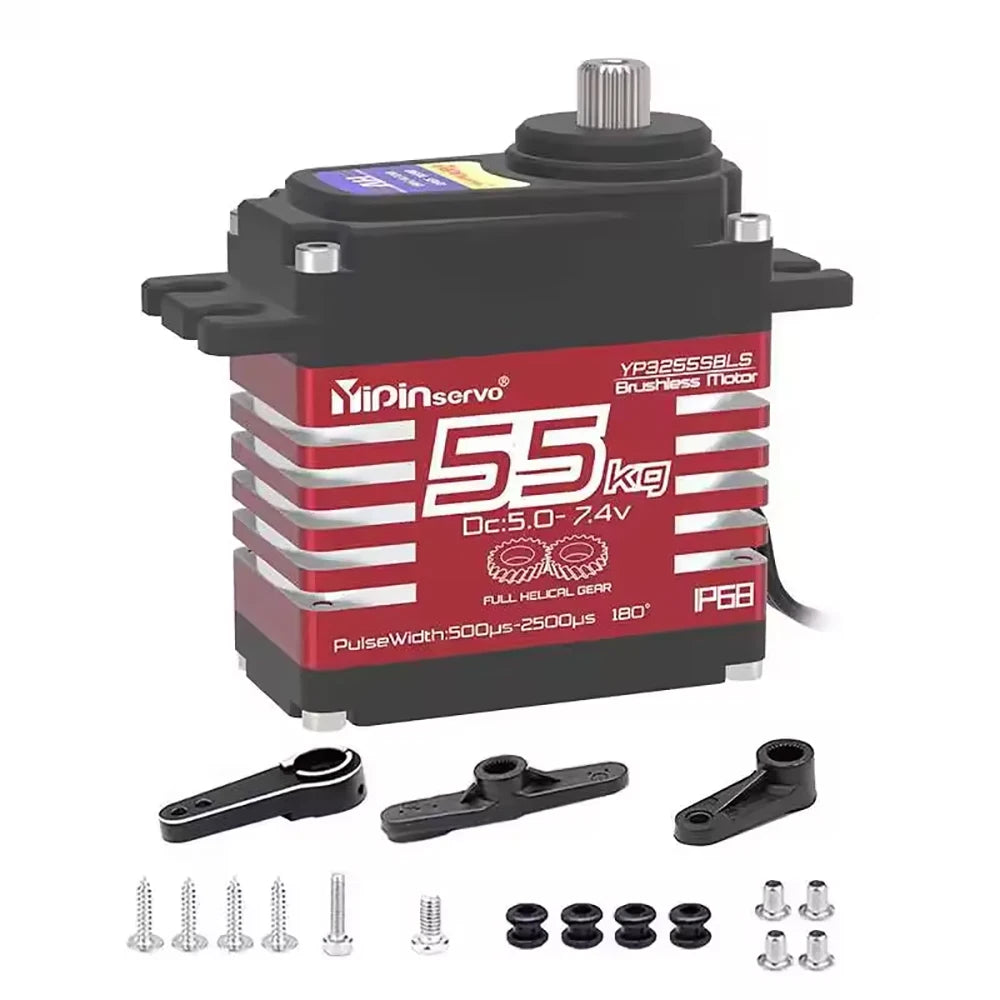 70KG 60KG 55KG Brushless Servos Magnetic Induct 8.4V Steel Helical Gear Servos Motor 25T Metal Servo Arm For 1/8 1/10 RC Car