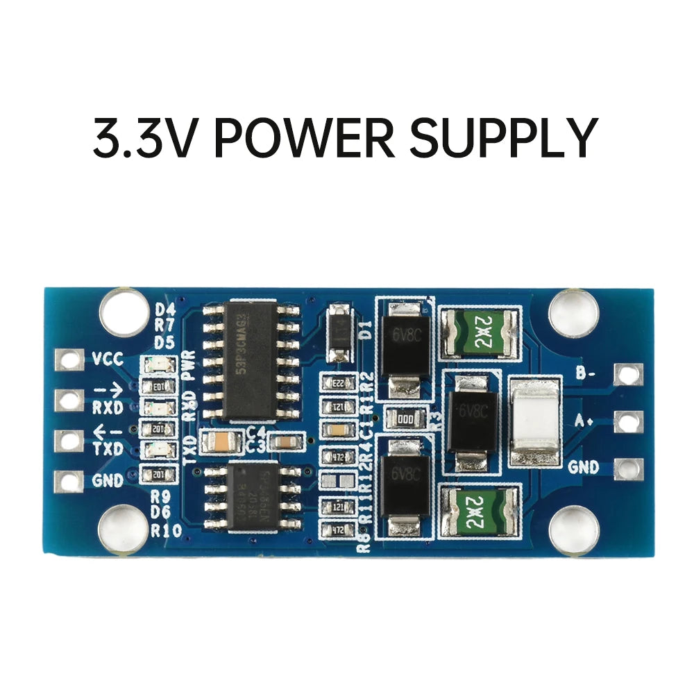 DC3.3V/5V TTL to RS485 Interconversion Module Serial Level Conversion Board Serial Hardware Auto Flow Control 74HC14+SP485 Chip