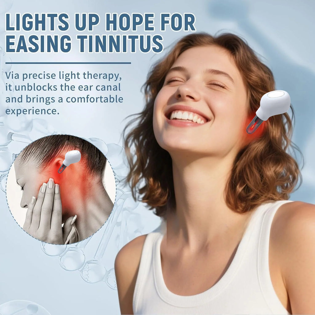 650nm Laser Ear Therapy Device | Tinnitus Relief Earplug for Otitis Media, Rhinitis & Sinusitis Care