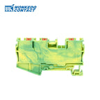 PT6-TW-PE Push-in Ground Terminals 6mm 1-in 2-out Din Rail Terminal Block Earthing Cable Connector Electrical PT 6-TWIN-PE