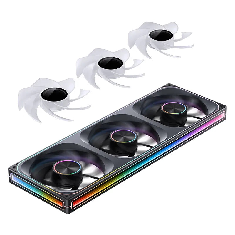 JONSBO ZA-140/420 Case Cooling Fan 140mm ARGB 3 Connected Bodies PWM Quiet Fan  Replaceable Fan Blades