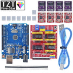 TZTUNO R3 Shield V3 Engraving Machine 3D Printe+ 4pcs DRV8825 Or A4988 Driver Expansion Board For Arduino With USB Cable
