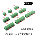 5/10Pcs 5.08mm Pitch KF142V KF142R Push-in Spring Screwless Terminal Block Straight/Bent Foot 2/3/4/5/6/7/8/9/10P PCB Connector