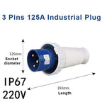63A/125A Waterproof IP67 Aviation Explosion-proof Connector Surface And Concealed Industrial Plug Connctor 3 4 5 Core Pins