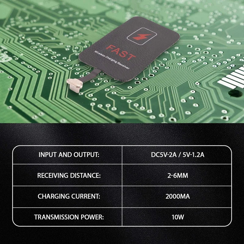 10W Wireless Receiver Suitable for Type-C Mobile Phone Receiver Patch 2A Fast Charge Receiver-DTD2
