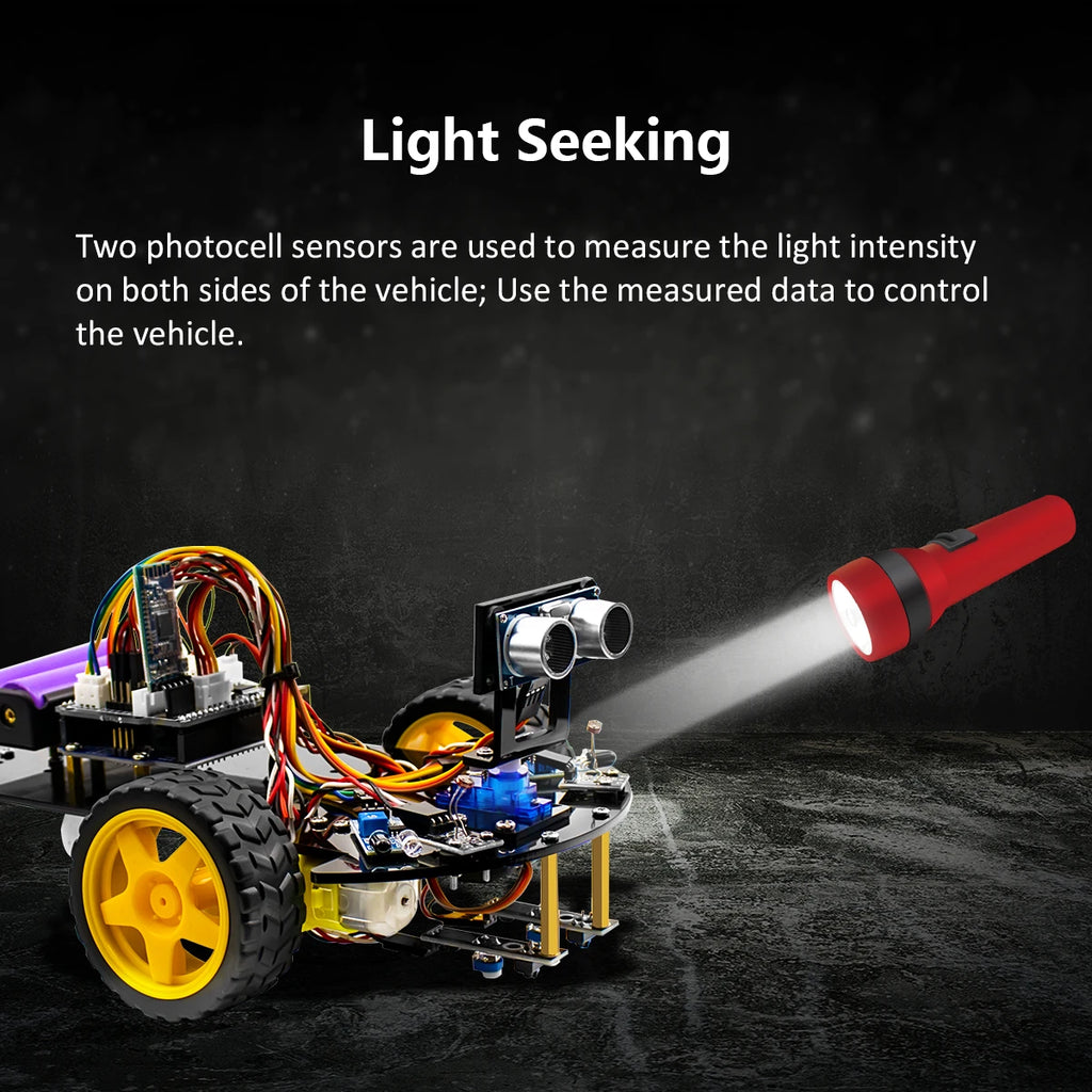 LAFVIN Smart Robot Car for Arduino 2WD Chassis Robot Car Kit With Ultrasonic Module, L298N Driver Board, Remote, IR Control