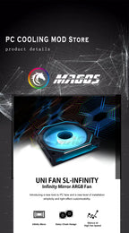 LIAN LI UNI FAN SL-INF 120 Infinity Mirror Fan RGB Case Radiator Cooler Gen.3 40 Leds L-Connect 3 120MM 140MM ARGB 5V 1/3Pcs