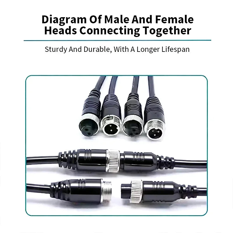 GX12 2/3/4/5/6/7 Pin Male to Female Extension Line 2Pin Aviation Plug Connection WirePlug Sensing Connector Cable 0.2-3 Meter