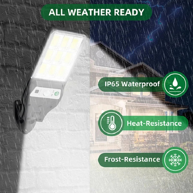 600W 344LED Outdoor Solar Led Lights 3 Modes Motion Sensor Solar Flood Lights Waterproof Security Lights Exterior Solar Lamp