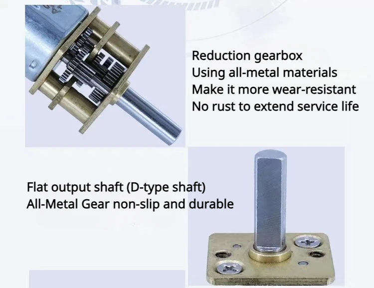 1pc DC 3V/6V/12V N20 Mini Micro Metal Gear Motor with Gearwheel DC Motors 30/50/60/100/150/200/300/500/1000RPM