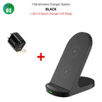 Fast 10W 15W Wireless Charger Stand for iPhone 15 14 13 12 11Pro Samsung Galaxy S24 S23 S22 S21 Note Redmi Charging Dock Station