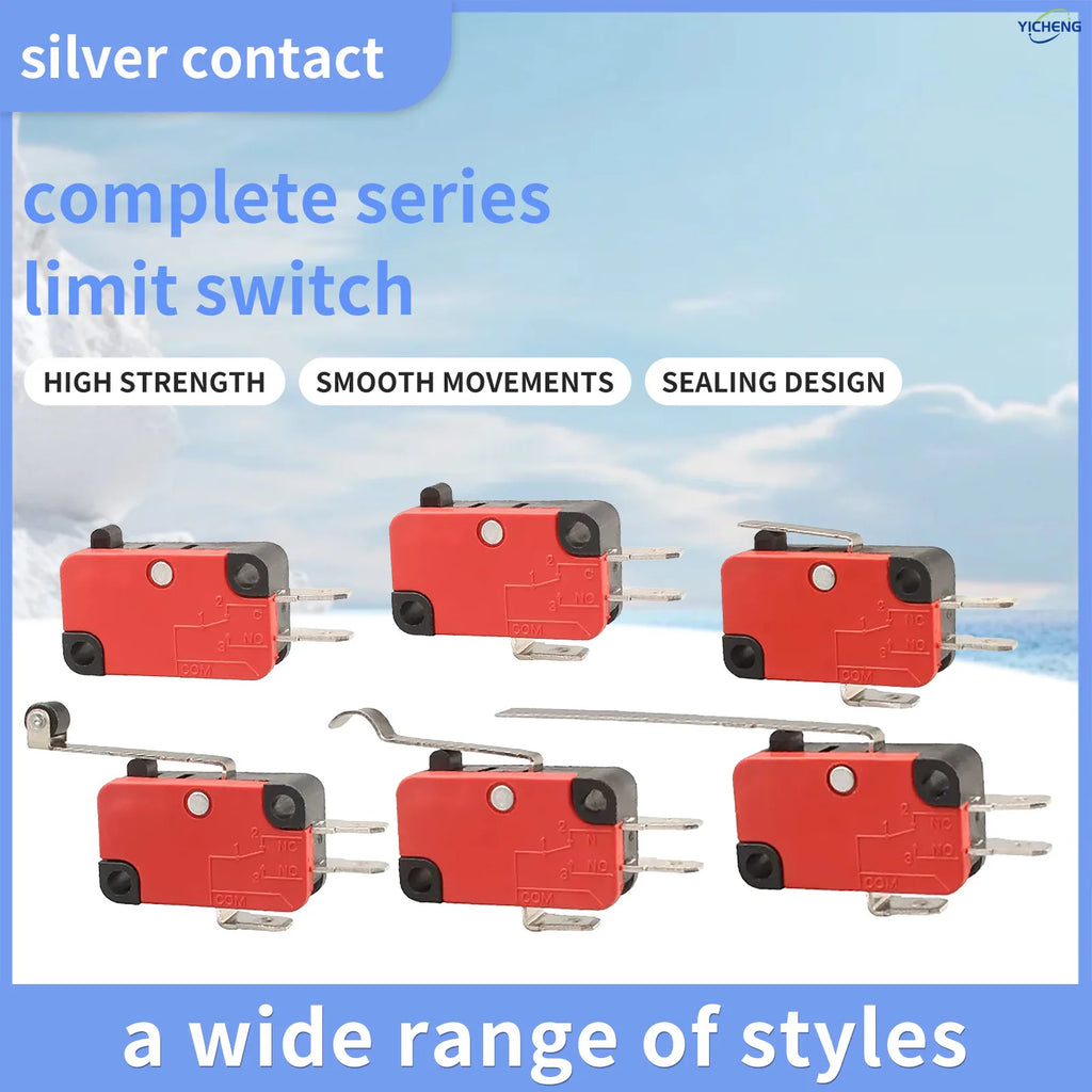 10Pcs Hinge Roller Lever Arm SPDT 1NO 1NC Snap Action Micro Switch,250W ~1500W optional.Lead Limit Switch