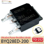 10PCS BYQ28ED-200 Code Q28E20 BYQ28ED TO-252 Fast Recovery/High Efficiency Diode