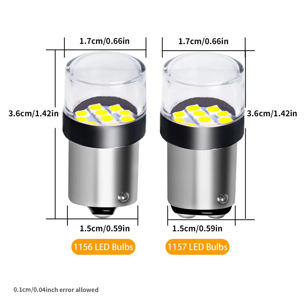1156 BA15S P21W 1157 BAY15D P21/5W Super Brightness 3030 Chips LED Car Bulbs 12V/24V for Car Brake Reverse Lights Plug and Play