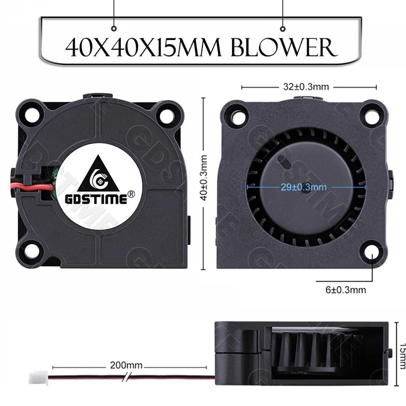 Gdstime 4010 24V Blower 12V 5V Cooler Fan 5015 Radial Fan 50x15MM Turbine Cooling Fan 30MM Micro Fan for 3D Printer Part Cooling