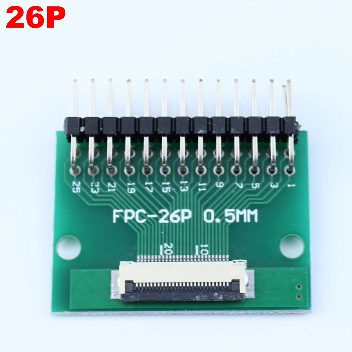 1pcs 4P-- 50P 0.5mm Pitch Connector SMT Adapter to 2.54mm 1.00 Inch Hole FPC FFC Cable Welded Board + Double Row Straight Pin