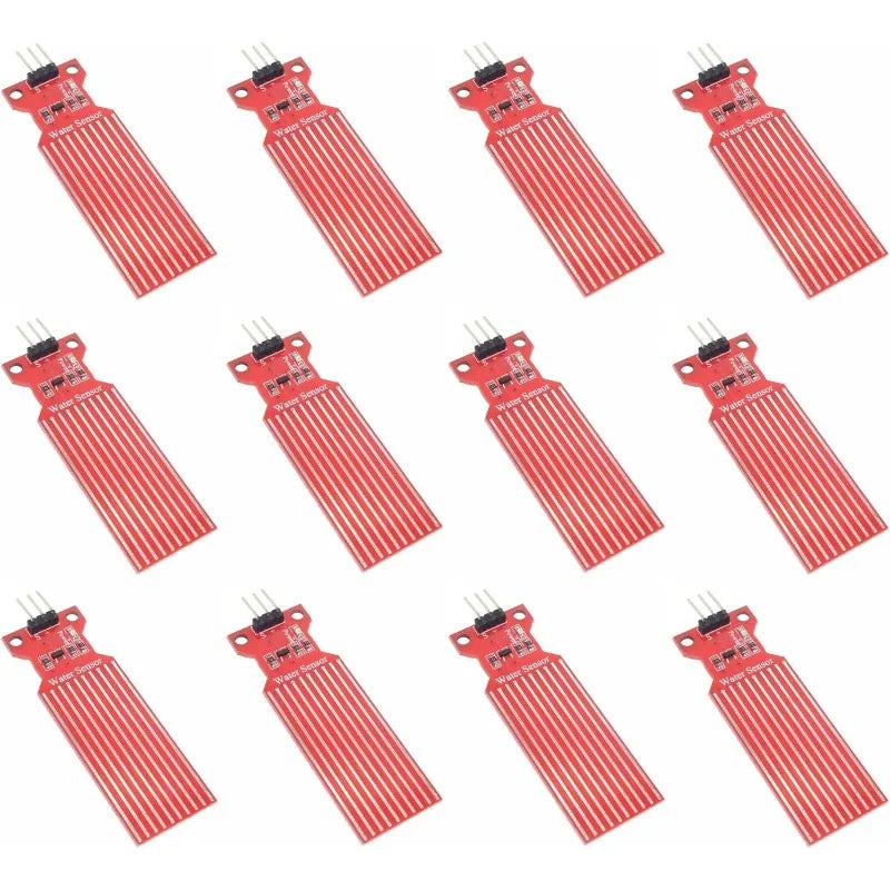 12pcs DC 3V-5V Rain Water Level Sensor Module Detection Liquid Surface Depth Height for Arduino DIY Compatible with UNO MEGA