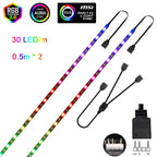 Addressable Rainbow PC Digital WS2812b LED Strip Light for 5V 3pin ARGB Header PC Case Asus Aura Sync RGBIC Fusion MSI Mystic