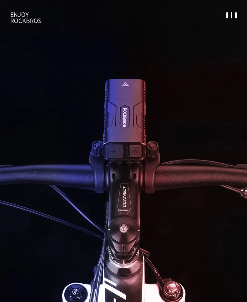 ROCKBROS Bicycle Light  2T6 LED 10W 10000 mAh Bike Front Lamp Flashlight Cycling Equipment MTB  Road Bike Flashlight