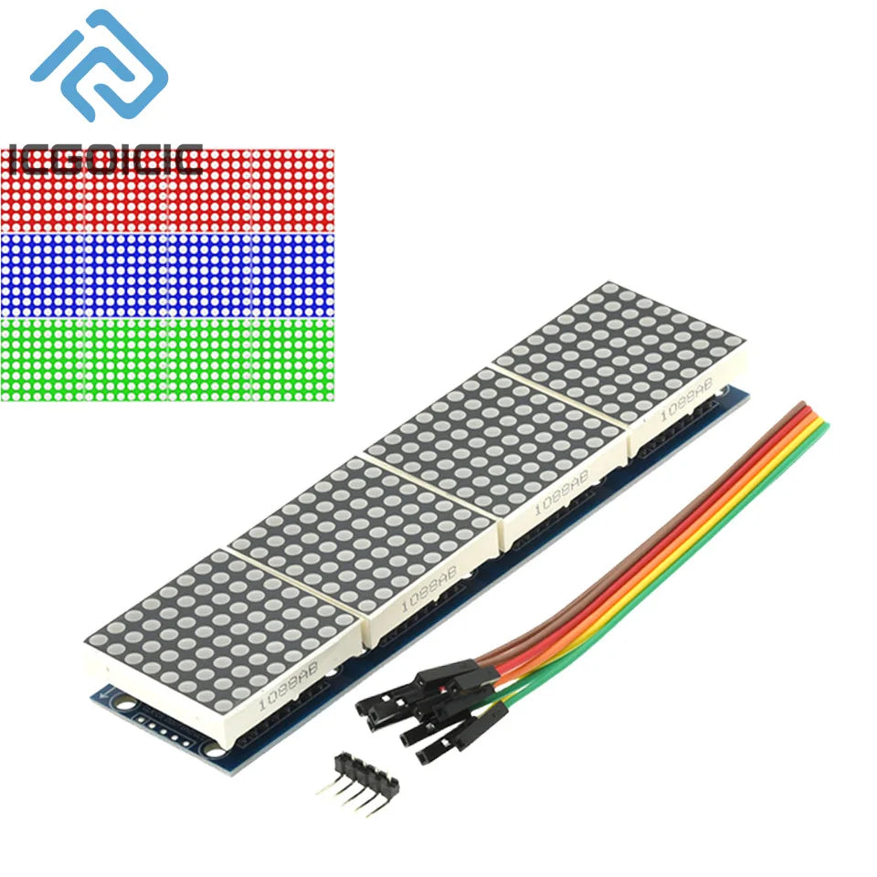 MAX7219 Dot Matrix Module For Arduino Microcontroller 4 In One Display with 5P Line 