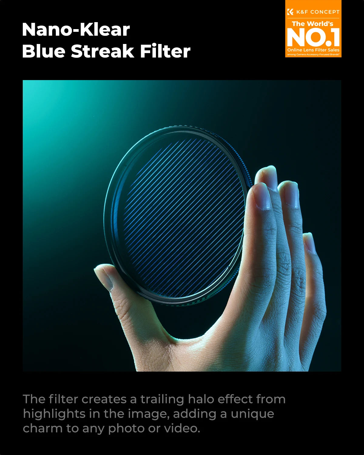 K&F CONCEPT Effects Filters Kaleidoscope Prism/Spiral Halo/Split Diopter/Motion Blur/4 6 8 Points Camera Lens Filter Photography