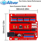 Nano Expansion Shield I/O Extension Board for Arduino Nano V3.0 Prototype Module – Blue/Red