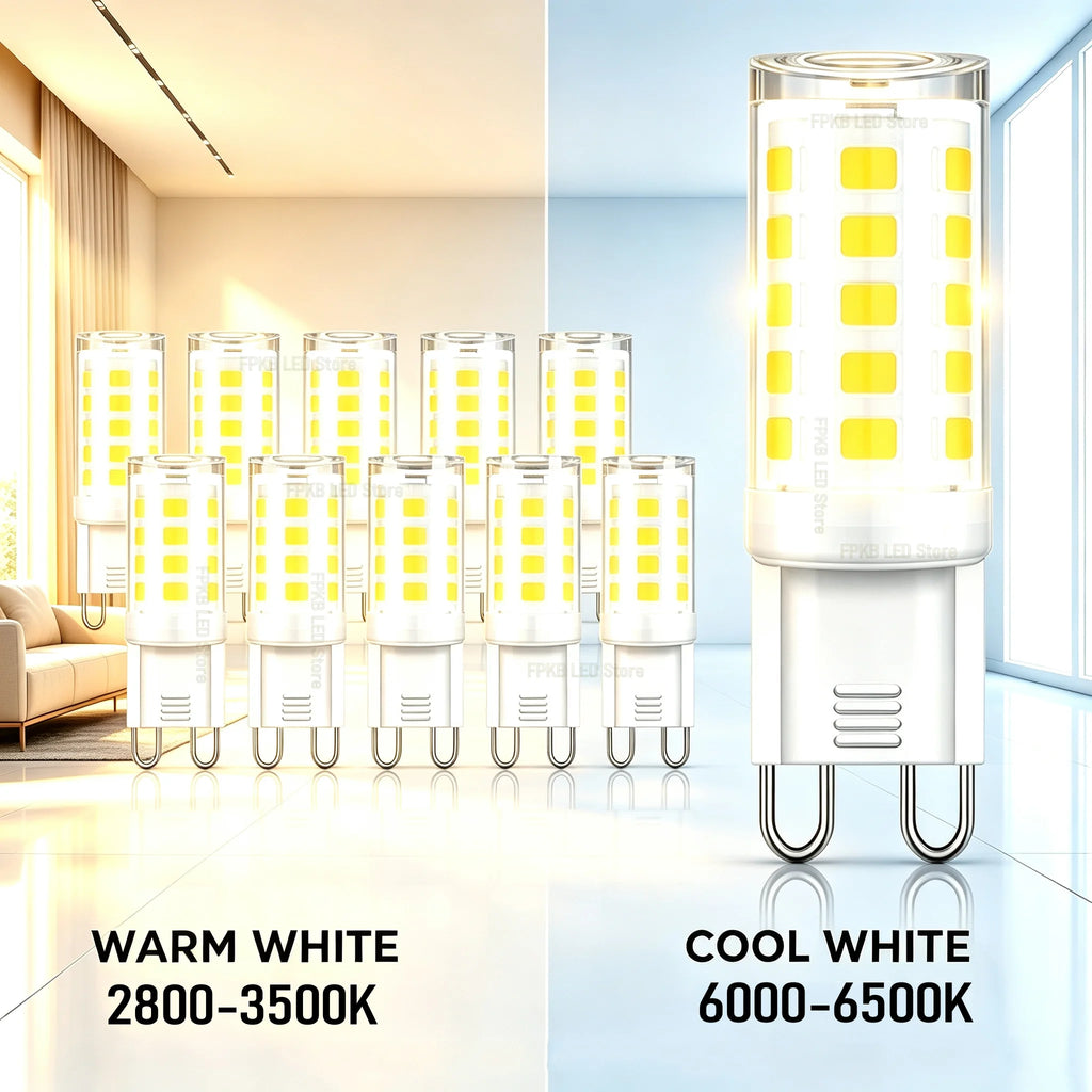 10Pcs G9 LED Lamp Brightest AC220V 230V 240V 7W Ceramic SMD 2835 LED Bulb Warm/Cool White Spotlight Replace Halogen LED Lighting