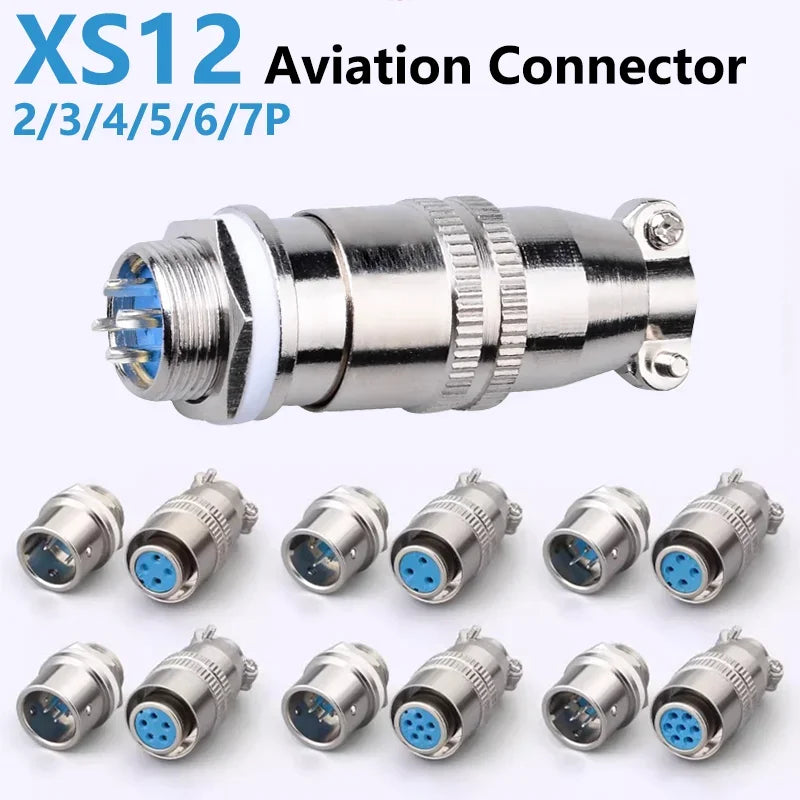 5/20PCS XS12 Connector 12mm Push-pull Circular Quick Connector 2pin 3/4pin5pin6pin7pin 3A 250V Male and Female Plug