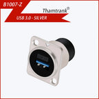 1pc Metal Round/D Type Module RJ45 CAT6&USB 2.0/3.0&Type C&HDMI-Jack Socket Through Network Panel Mounting Electronic Connector