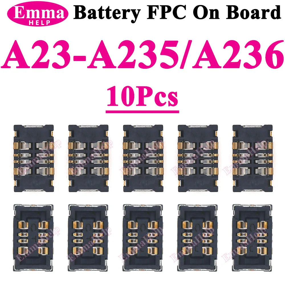 10Pcs Inner Battery FPC Connector Cilp Contact Plug For samsung A06 A55 A35 A54 A34 A33 A73 A13 A15 A16 Connector Plug On Board