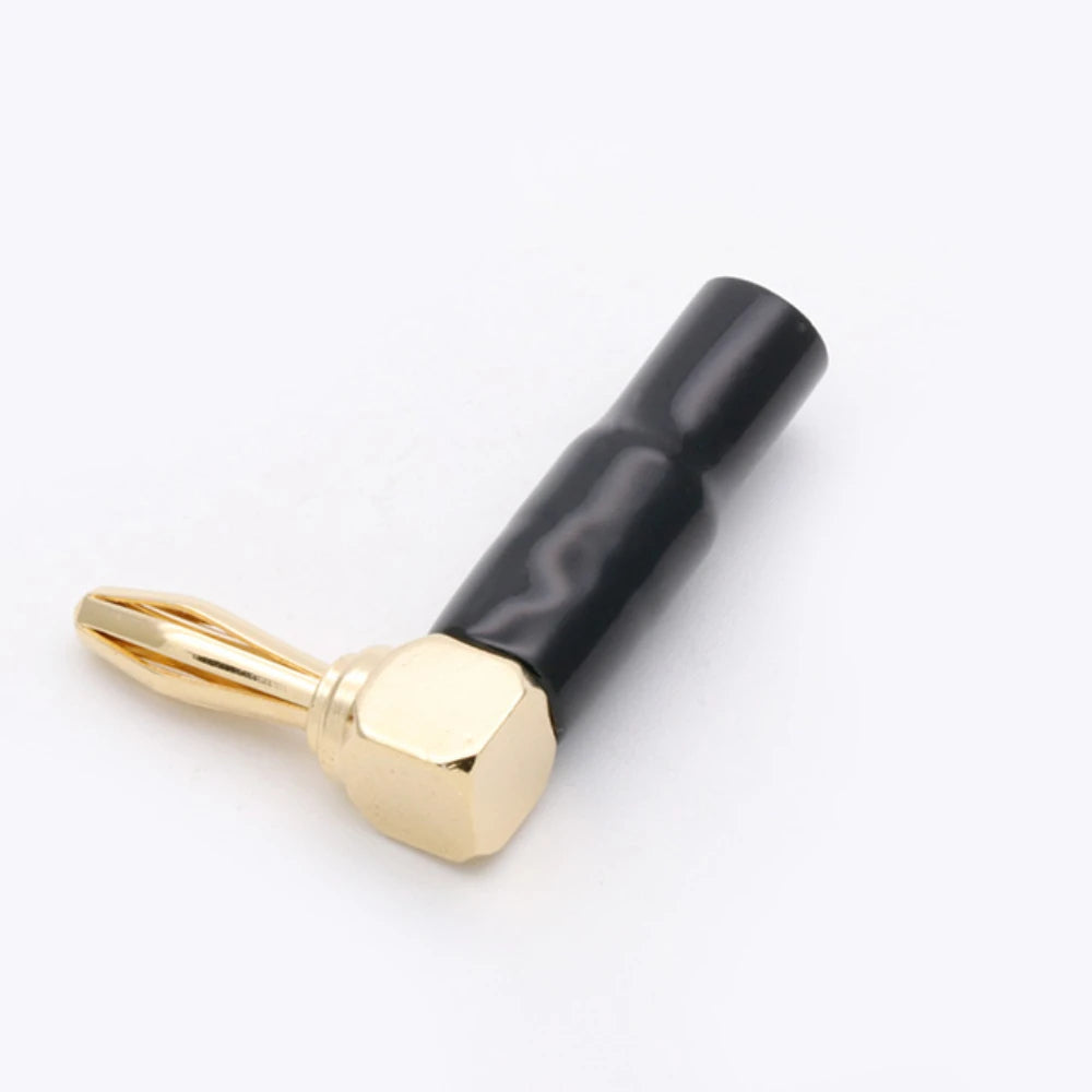 20PCS 4mm L-shaped Right Angle Banana Plug Soft Plastic Shell 90 Degree Banana Connector Red Black for Audio Video Speaker