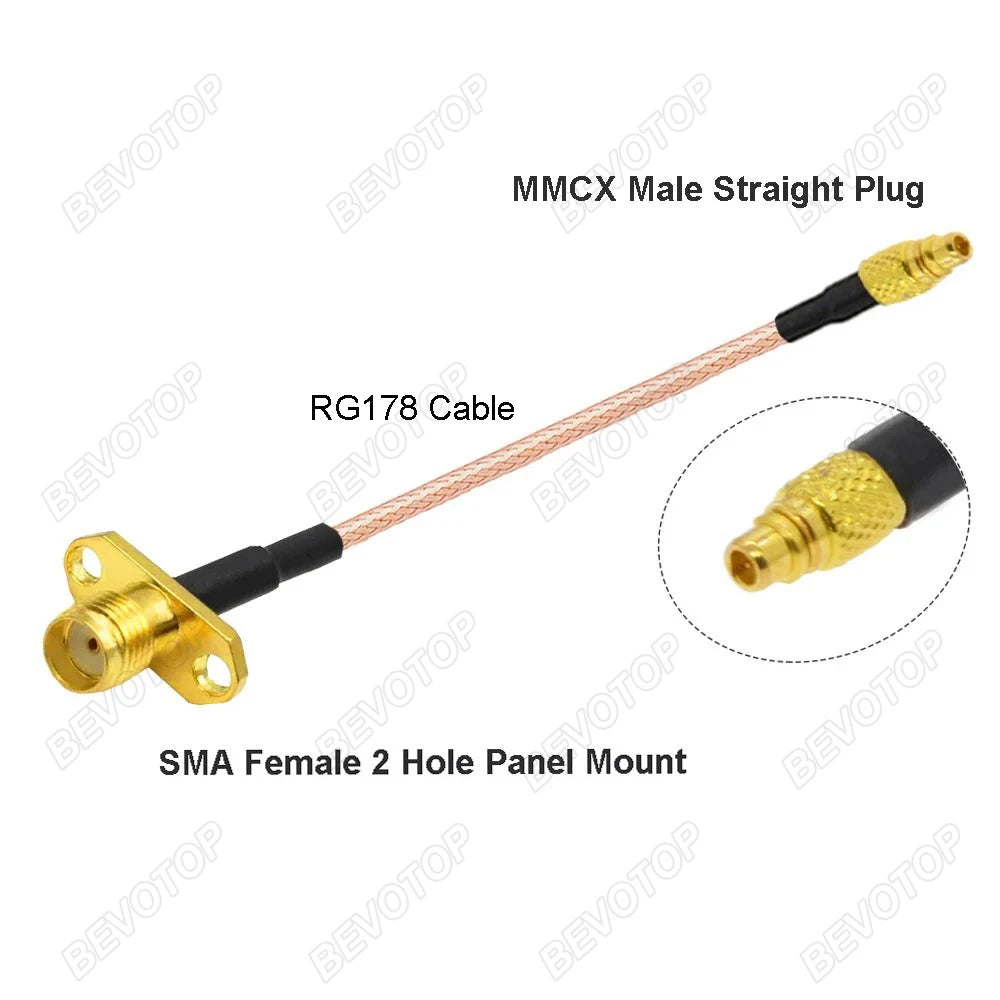 10PCS/LOT SMA to MMCX Cable RP-SMA / SMA Female Waterproof O-Ring  to MMCX Male Straight/180° RG178 Pigtail RF Coaxial Jumper