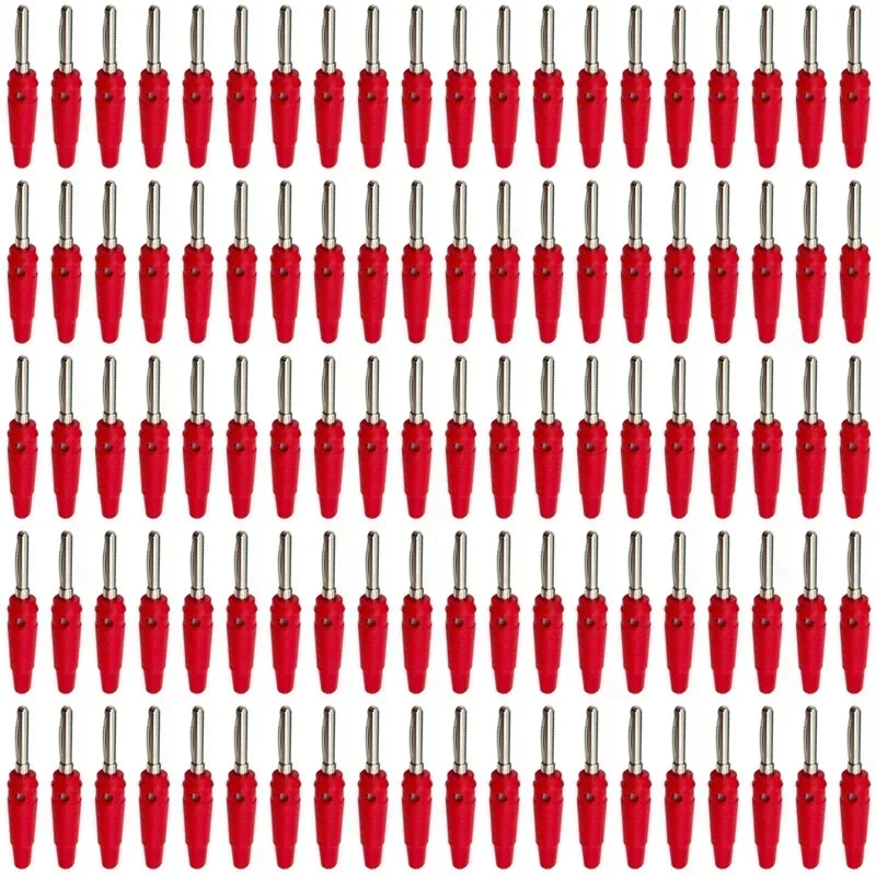 20Pcs 4mm Banana Plug Connectors Black And Red High Current Insulated Shrouded Stackable Screw Connection Probe