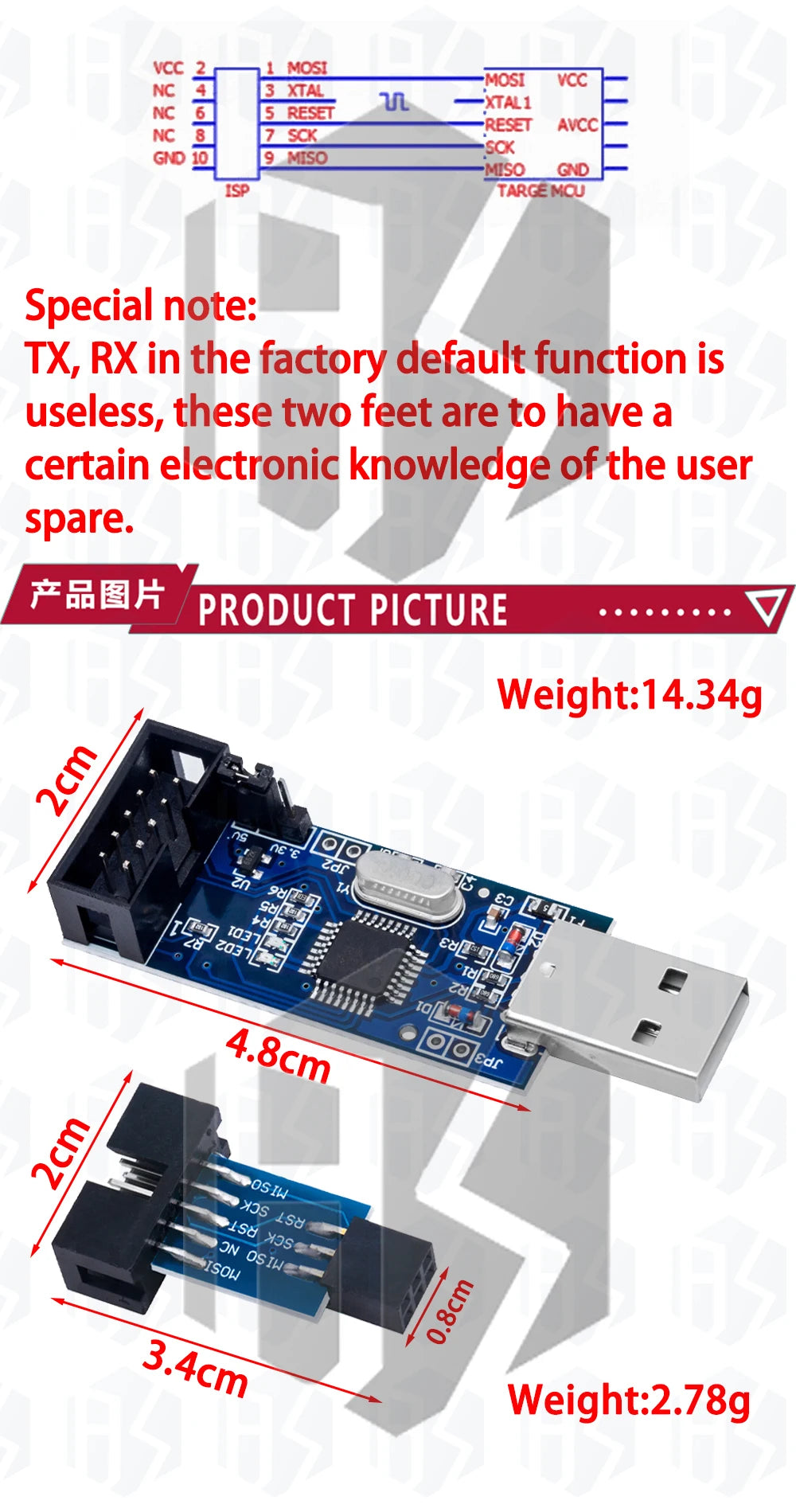 1PCS~5PCS EGBO USBASP USBISP AVR Programmer USB ISP USB ASP ATMEGA8 ATMEGA128 Support Win7 64