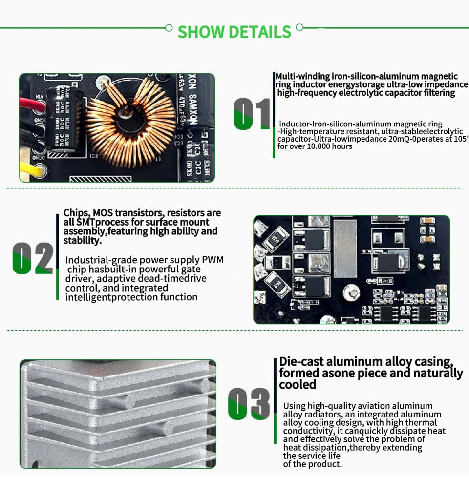 48V/36V/24V to 12V 5A 10A DC Power Converter Car Voltage Stabilizer DC DC Step-down Module
