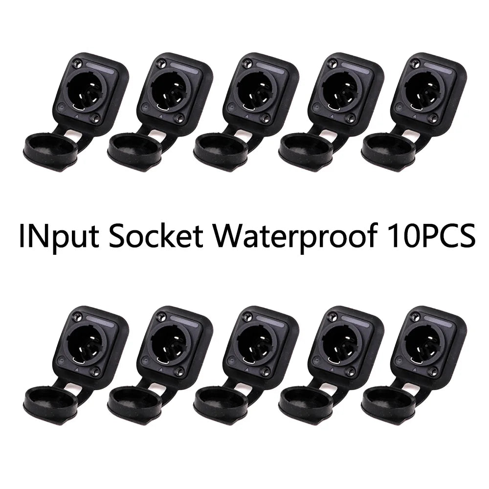 10pcs IN/OUTput 3Pin Waterproof PowerCON True Connector Female Jack,NAC3FX-W Power Female Socket IP65 PowerCon Chassis Connector