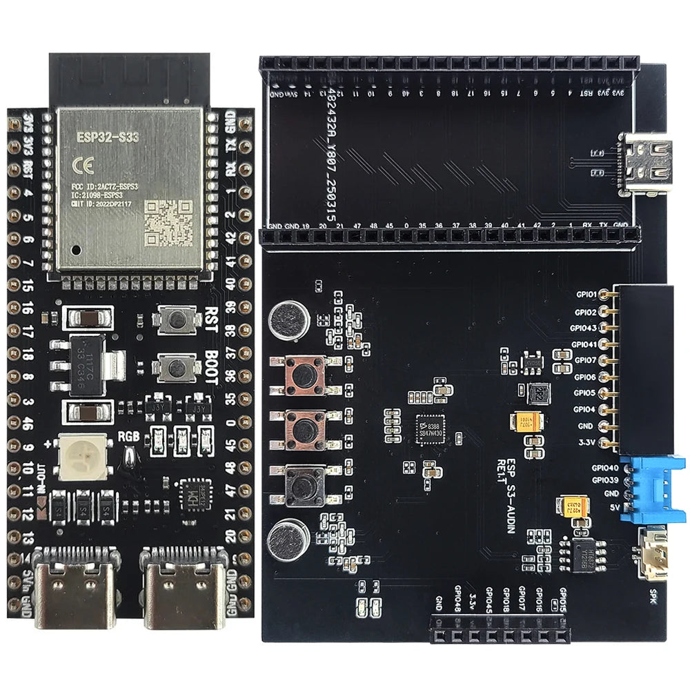 ESP32-S3 N16R8 Development Board WiFi Module KIT with Double MIC Speaker for AI Voice Interaction DIY IOT Smart Home Expansion