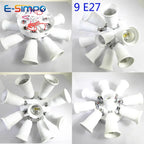 3/5/9 Heads 360D Adjustable Screw Ceiling Mount E26 E27 LED Lamp Base Light Bulb Socket Holder Adapter Converter Splitter