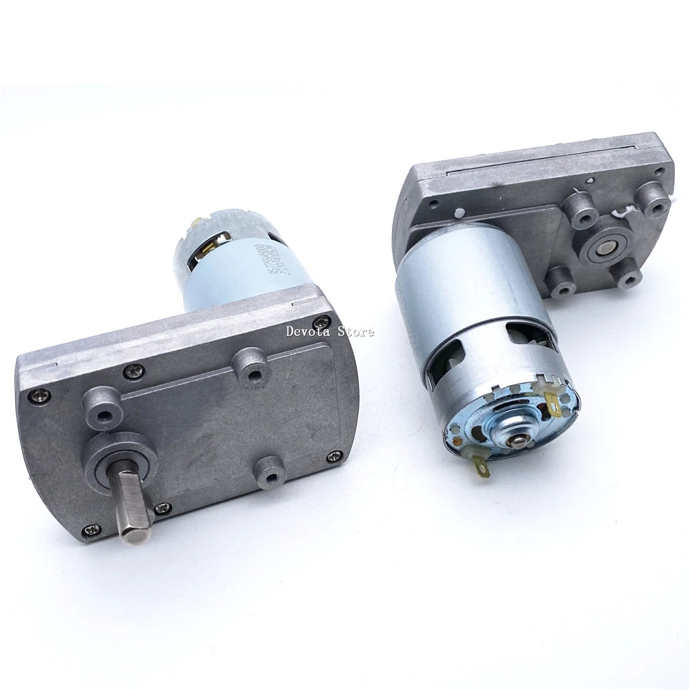 775 DC Reduction Gear Motor Right Angle Micro Slow Speed 12V 24V 3-64rpm 21-42W Universal High-Precision Reducer