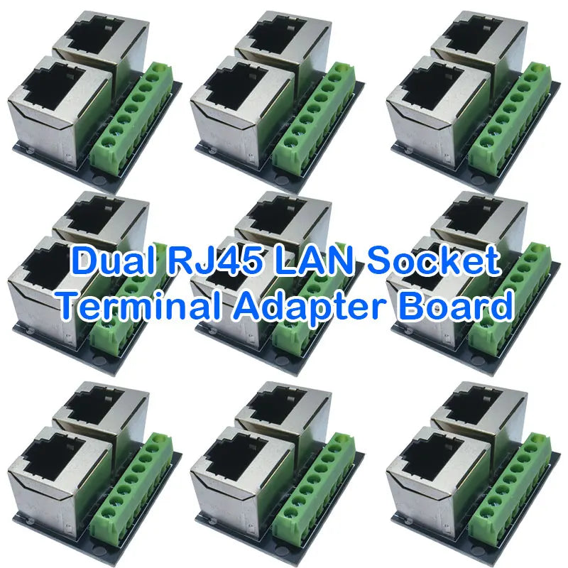 2 Ports RJ45 Female to 3.5mm 8P Screw Terminal Ethernet Adapter Board LAN Port Wiring Terminal Breakout Module