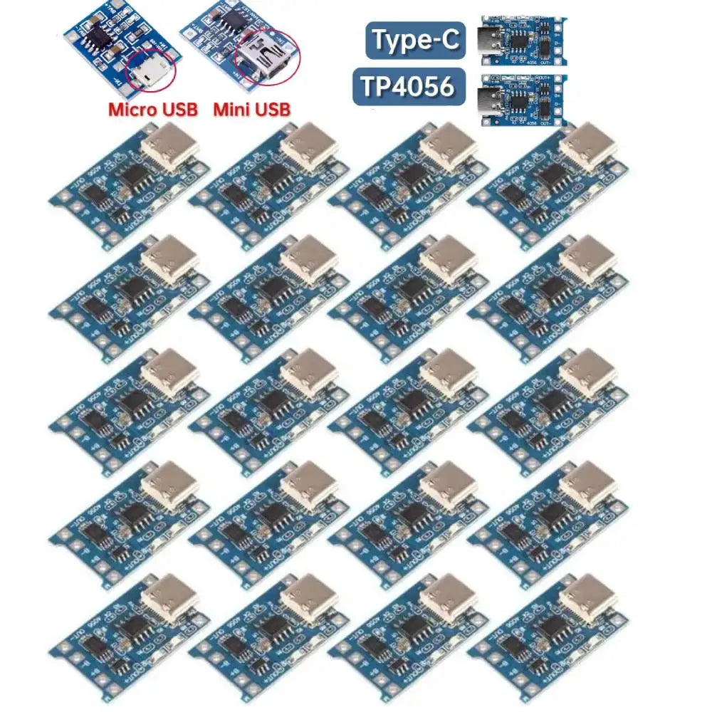 50-1pcs TP4056 3A 5V Lithium Battery Charging Board Module Micro USB/Type-c Interface Charging Protection 2-in-1