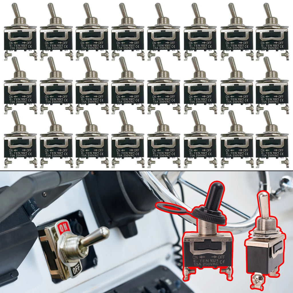 Rocker Switch Heavy-duty on/off Rocker Switch Waterproof Cap SPST Rocker Switch Suitable for Auto Marine Applications 2-pin SPST