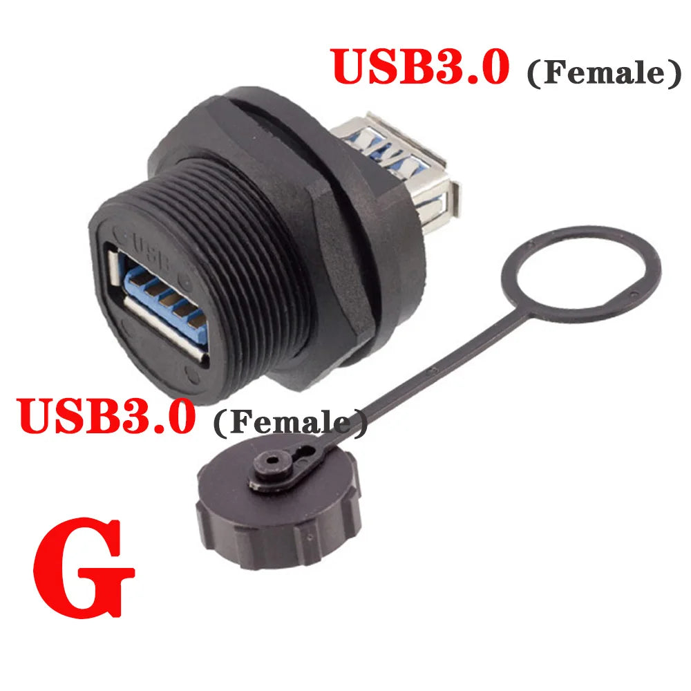 New D Type Chassis Connector USB Micro Type C HDMI-compatible Female to Female Converter Panel Mount DIY Jack with Dust Cover