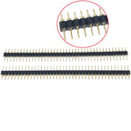 10Pcs 2.54mm Hole Female Header Round Pin Heade Straight Single/Double Row Optional 1x40P 2x40P PH3mm Single Row Gold-plated