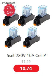 1pcs General Purpose LY2NJ HH62P Electronic Micro Electromagnetic Relay LED Lamp 10A 8 Pins Coil DPDT DC12V 24V AC110V 220V